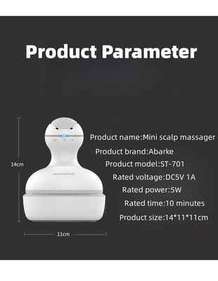 Logotipo personalizado Disponível Mini dispositivo de massagem corporal vibratório portátil para área de massagem da cabeça em aparência branca