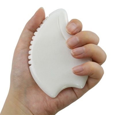 Equipamento de massagem best seller Massagem facial personalizada de jade branco Ferramentas de Guasha para o rosto Pedra de jade Massagem Gua Sha Tabela
