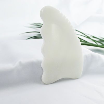 Logotipo personalizado Disponível White Jade Gua Sha Stone Massager Facial para Tratamento Anti-Aging