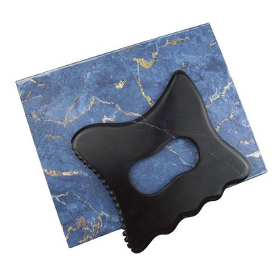 Logotipo personalizado DisponívelBlack Bian Stone Gua Sha Massage Tool With Handle Equipamento de Massagem Corporal Guasha Stone Self Skin Care