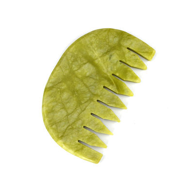 Logotipo Personalizado Logotipo DisponívelPuro Natural Xiuyan Jade Stone Comb Head Scalp Guasha Massage Tool Low MOQ Gua Sha Comb