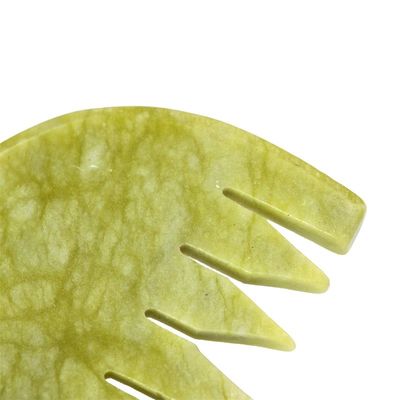 Logotipo Personalizado Logotipo DisponívelPuro Natural Xiuyan Jade Stone Comb Head Scalp Guasha Massage Tool Low MOQ Gua Sha Comb
