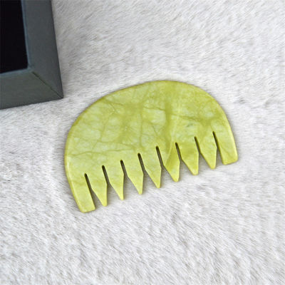 Logotipo Personalizado Logotipo DisponívelPuro Natural Xiuyan Jade Stone Comb Head Scalp Guasha Massage Tool Low MOQ Gua Sha Comb