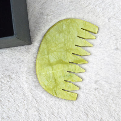 Logotipo Personalizado Logotipo DisponívelPuro Natural Xiuyan Jade Stone Comb Head Scalp Guasha Massage Tool Low MOQ Gua Sha Comb