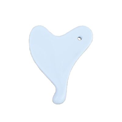 2024 Forma de coração Mini Cerâmica Gua Sha Massage Tool para lifting facial e redução de rugas Logotipo personalizado Disponível