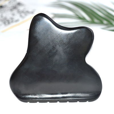 Cabeça de Massagem Cabeça Guasha Ferramenta Jade Gua Sha Pedra com Natureza Preto Bianstone Face Propriedades Guasha