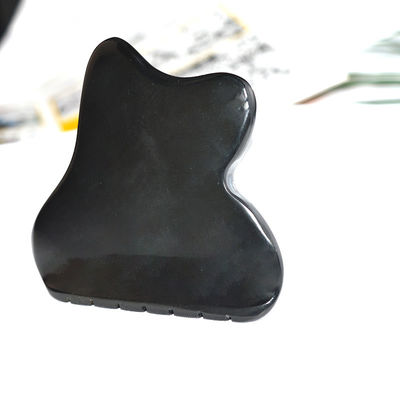 Cabeça de Massagem Cabeça Guasha Ferramenta Jade Gua Sha Pedra com Natureza Preto Bianstone Face Propriedades Guasha