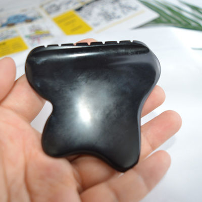 Cabeça de Massagem Cabeça Guasha Ferramenta Jade Gua Sha Pedra com Natureza Preto Bianstone Face Propriedades Guasha