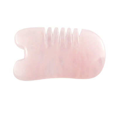 Rosa Quartz Gua Sha Comb Peixe Forma Produto de Cuidados da Cabeça para Massagem Natural de Cristal