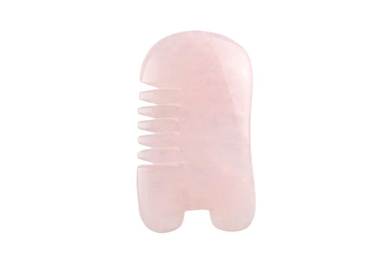 Rosa Quartz Gua Sha Comb Peixe Forma Produto de Cuidados da Cabeça para Massagem Natural de Cristal