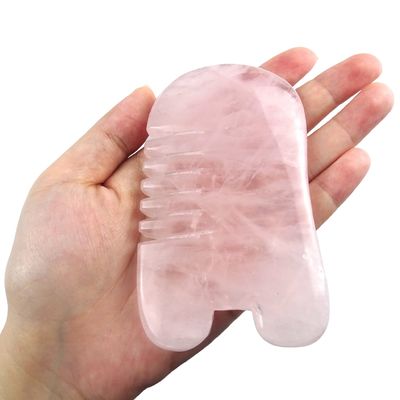 Rosa Quartz Gua Sha Comb Peixe Forma Produto de Cuidados da Cabeça para Massagem Natural de Cristal