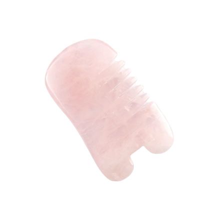 Rose Quartz Gua Sha Scalp Massage Comb Tool para Massage Head Tools Self Skin Care Spa Facial Lifting Beauty Equipamento