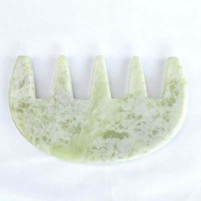 Massagista Facial Pedra de Jade Gua Sha Comb Cabeça Escalpe Guasha Massagem Ferramenta para Massagem de Todo o Corpo Área Logotipo personalizado