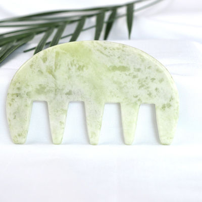 Massagista Facial Pedra de Jade Gua Sha Comb Cabeça Escalpe Guasha Massagem Ferramenta para Massagem de Todo o Corpo Área Logotipo personalizado
