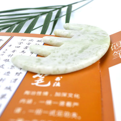 Massagista Facial Pedra de Jade Gua Sha Comb Cabeça Escalpe Guasha Massagem Ferramenta para Massagem de Todo o Corpo Área Logotipo personalizado