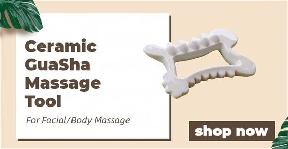 Ferramentas de massagem de logotipo personalizado Ferramenta de raspagem de Gua Sha em cerâmica microcristalina para relaxar corpo e rosto