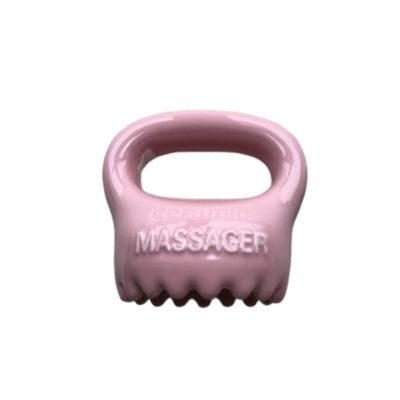 Equipamento de massagem corporal Casa de cerâmica Cor rosa Gua Sha Ferramenta de massagem do couro cabeludo com alça e spa Massagista de beleza relaxante