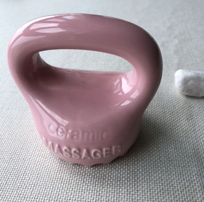 Equipamento de massagem corporal Casa de cerâmica Cor rosa Gua Sha Ferramenta de massagem do couro cabeludo com alça e spa Massagista de beleza relaxante
