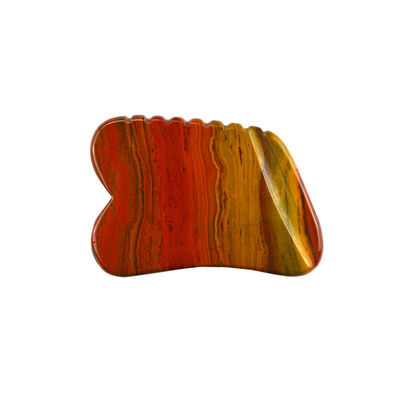 2024 Hot Natural Mookaite Vermelho Jasper Gua Sha Massager Logotipo personalizado Cuidados com a pele Antienvelhecimento Cura Pedra raspando Ferramentas de massagem