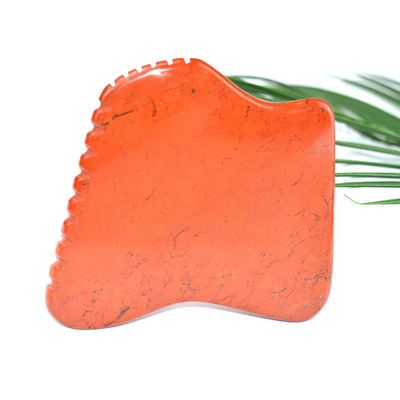 Propriedades do massagista Jaspe vermelho natural Gua Sha Ferramenta para massagem facial