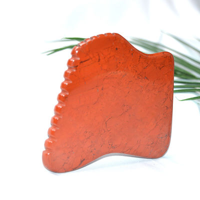 Propriedades do massagista Jaspe vermelho natural Gua Sha Ferramenta para massagem facial
