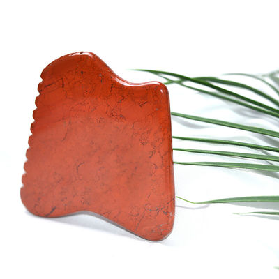 Propriedades do massagista Jaspe vermelho natural Gua Sha Ferramenta para massagem facial