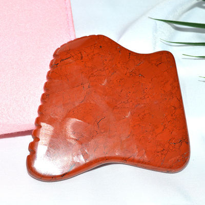 Propriedades do massagista Jaspe vermelho natural Gua Sha Ferramenta para massagem facial