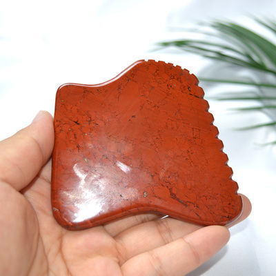 Propriedades do massagista Jaspe vermelho natural Gua Sha Ferramenta para massagem facial