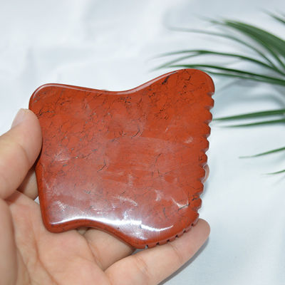 Propriedades do massagista Jaspe vermelho natural Gua Sha Ferramenta para massagem facial