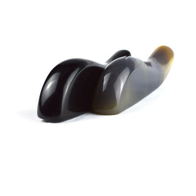 Pedra de Gua Sha Obsidiana de Faixa Natural Preta para Massagem Corporal e Ferramenta Profissional de Emagrecimento Facial