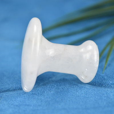 Pedra de forma de cogumelo de massagem Gua Sha Natural Quartz Claro para Massagem Facial e Massagem Corporal