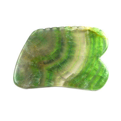 Quadro de Gua Sha Fluorito Arco-íris Natural para Massagem Corporal e Facial Pedra Cuidados da Pele Facial Beauty Massage Tool