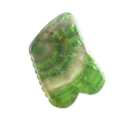 Quadro de Gua Sha Fluorito Arco-íris Natural para Massagem Corporal e Facial Pedra Cuidados da Pele Facial Beauty Massage Tool