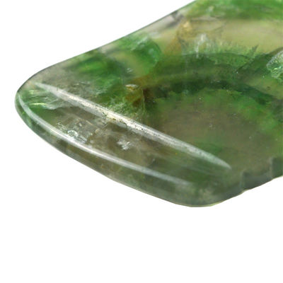 Quadro de Gua Sha Fluorito Arco-íris Natural para Massagem Corporal e Facial Pedra Cuidados da Pele Facial Beauty Massage Tool