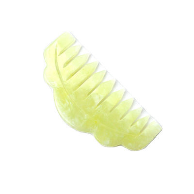 Natural Xiuyan Jade Gua Sha raspagem massagem pente para terapia da cabeça e cabelo ferramenta de tratamento do couro cabeludo