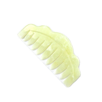 Natural Xiuyan Jade Gua Sha raspagem massagem pente para terapia da cabeça e cabelo ferramenta de tratamento do couro cabeludo