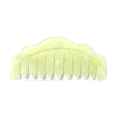 Natural Xiuyan Jade Gua Sha raspagem massagem pente para terapia da cabeça e cabelo ferramenta de tratamento do couro cabeludo