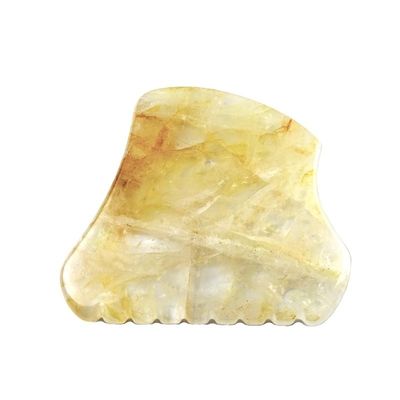 Logotipo personalizado Disponível Pedra de Citrino Amarelo Gua Sha Massagista Ferramentas Faciais Visagem Avec Logotipo Pedra de Massagem Jade Guasha