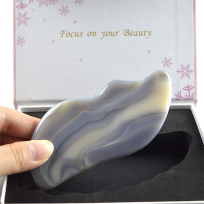 Pedra de Massagem Corporal Agate Branco Gua Sha Tabela de raspagem para autocuidado e relaxamento de todo o corpo