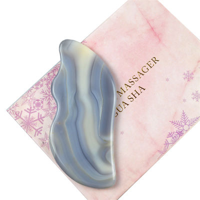 Pedra de Massagem Corporal Agate Branco Gua Sha Tabela de raspagem para autocuidado e relaxamento de todo o corpo