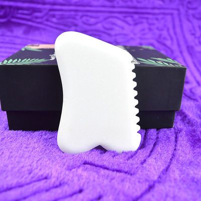 Logotipo personalizado DisponívelJade Branco Natural Gua Sha Scraping Board para Facial Beauty Massage Body Stone Skin Care Tool
