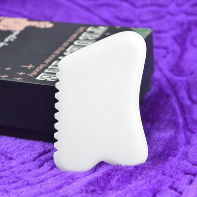Logotipo personalizado DisponívelJade Branco Natural Gua Sha Scraping Board para Facial Beauty Massage Body Stone Skin Care Tool