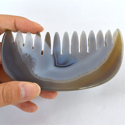 Custom Private Label Agate Gua Sha Comb Massagista corporal para alívio do estresse Ferramenta de massagem do couro cabeludo Função Massagem muscular