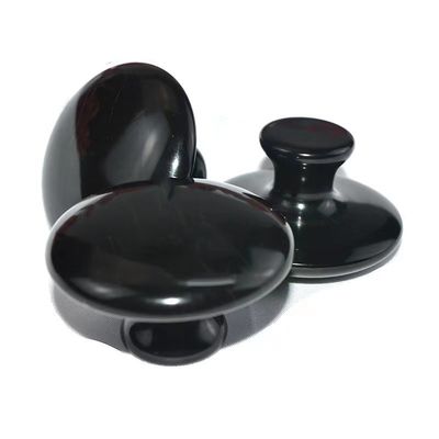 Ferramenta de Massagem Corporal 2024 Pedra Bian Negra Grande Forma de Fungo Gua Sha Massagista para Massagem Facial e Cuidados de Saúde 55mm*35mm