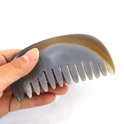 Agate Gua Sha Scalp Massage Comb Board Stone Comb Head Self Care Tool with Customized Logo Disponível cuidado pessoal