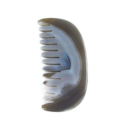 Agate Gua Sha Scalp Massage Comb Board Stone Comb Head Self Care Tool with Customized Logo Disponível cuidado pessoal