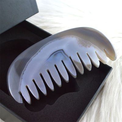 Agate Gua Sha Scalp Massage Comb Board Stone Comb Head Self Care Tool with Customized Logo Disponível cuidado pessoal