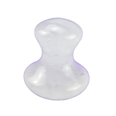 Pedra de raspagem de Gua Sha em forma de cogumelo de quartzo quente e claro para massagem muscular do corpo inteiro e tratamento facial