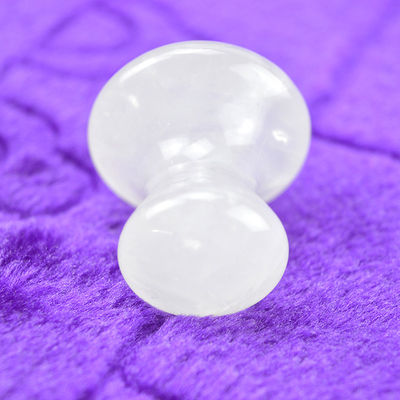 Quartz Gua Sha claro para emagrecimento e eliminação de rosto Massagem de corpo inteiro Cobertura 41 * 35mm Forma de pedra de cogumelo natural