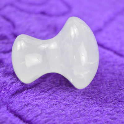 Quartz Gua Sha claro para emagrecimento e eliminação de rosto Massagem de corpo inteiro Cobertura 41 * 35mm Forma de pedra de cogumelo natural